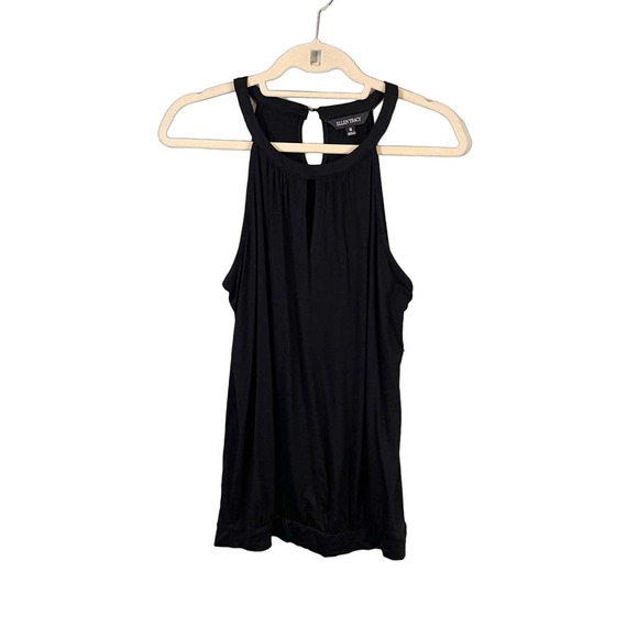 Ellen Tracy Women's Black Cut Out Sleeveless Keyhole Halter Tank Top Medium NWT - Picture 1 of 8